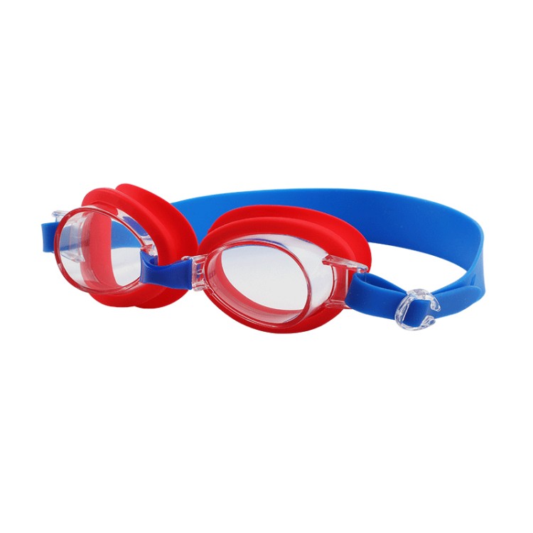 Colorblock waterproof silicone children's swimming goggles