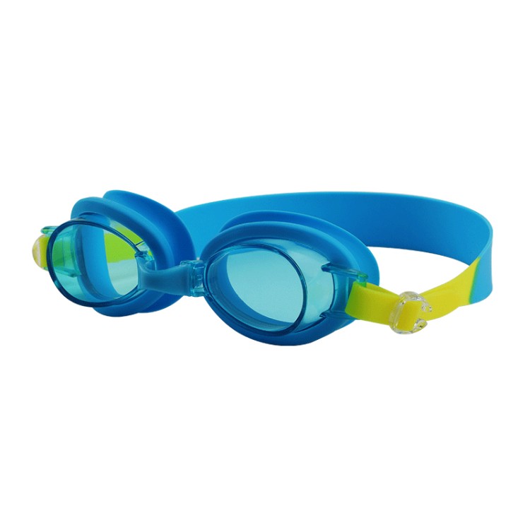 Colorblock waterproof silicone children's swimming goggles
